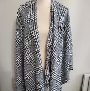 Plaid poncho scarf